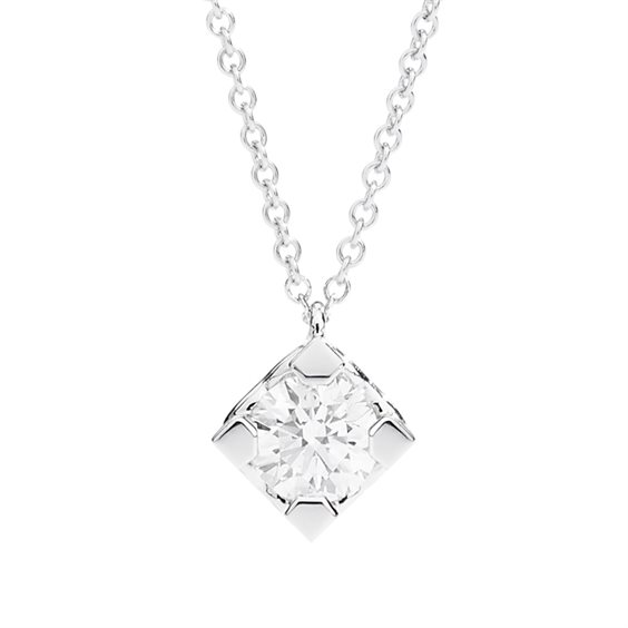 Collana Recarlo Donna Anniversary Square in Oro bianco Diamante 0.1 Ct P01PX030/010-45 - P01PX030/010-45